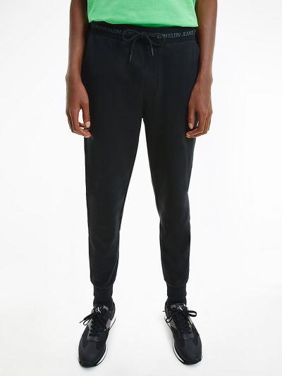 Calvin Klein Ruhák HU548128 | Calvin Klein Organic Cotton Logo Waistband Férfi Jogger Fekete